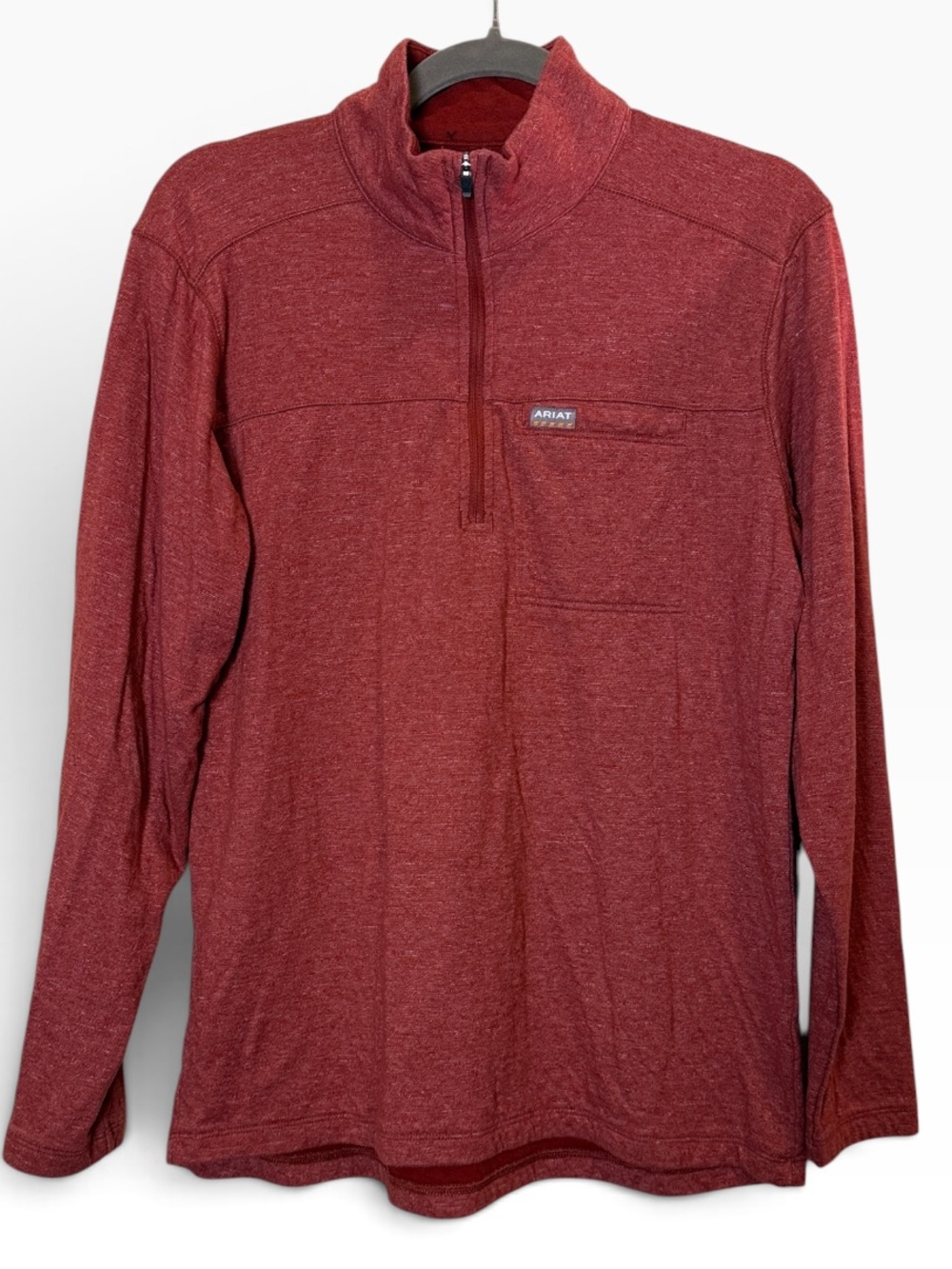 Ariat Rebar Foundation Men's Brick Red Super Soft Quarter-Zip Utility Top Sz M